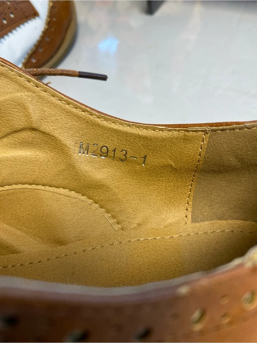 Ollio Oxford M2913 Wingtip Two-Tone Lace-Up Brown White Size 7.5